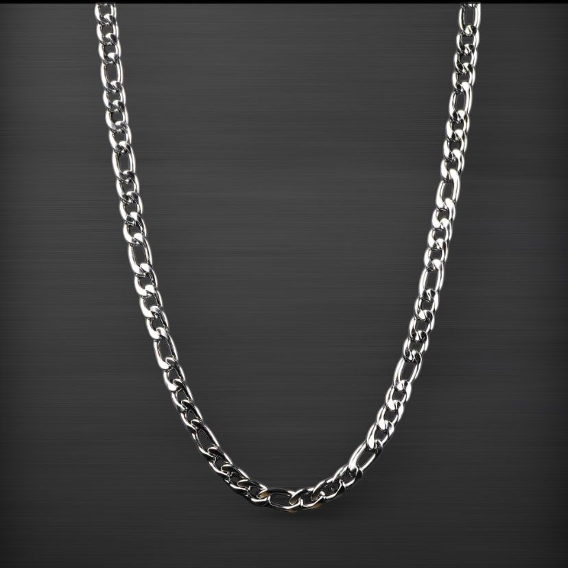 10mm Silver Flex Figaro Chain