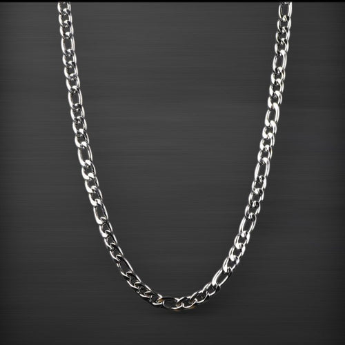 10mm Silver Flex Figaro Chain