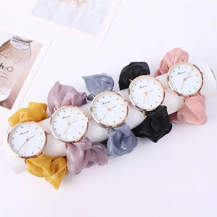 Round Pointer Scrunchie Quartz Watch